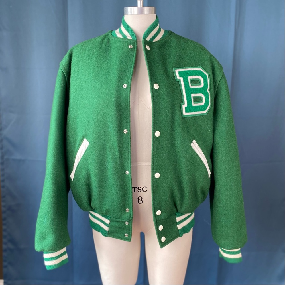 SOLD Vintage 90s Wool Letterman Varsity Bomber Jacket ‘B’ - Picture 4 of 7